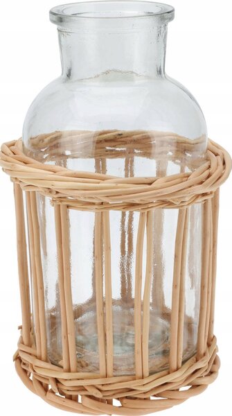 Home Styling Collection Butelka dekoracyjna w wiklinowym koszyku