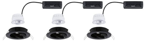 Paulmann Nova Coin LED-es beépíthető lámpa 3 részes készlet LED 2.8 W Fekete (matt) (92457)
