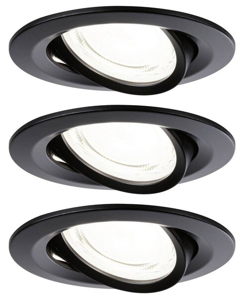 Paulmann Nova Coin LED-es beépíthető lámpa 3 részes készlet LED 2.8 W Fekete (matt) (92457)