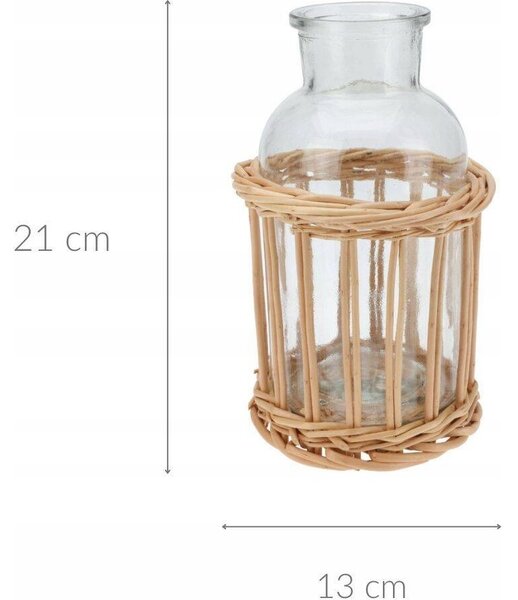 Home Styling Collection Butelka dekoracyjna w wiklinowym koszyku