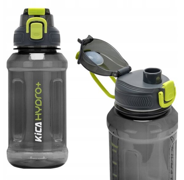 Kulacs Hydro+ 1000 ml fekete BPA-mentes szájfeltét tartó