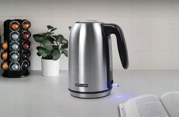 Muse MS-015BS vezeték nélküli vízforraló rozsdamentes acél 1,7 L