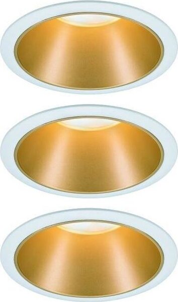 Paulmann 93406 Cole Coin Beépíthető lámpa 3 részes készlet LED 6.50 W Fehér, Arany
