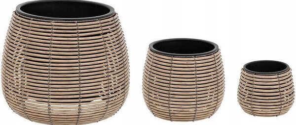 Lote De 3 Macetas "cam" D20 29 45cm Beige