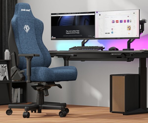Fotel gamingowy materiałowy Anda Seat Kaiser 3E XL Light Blue Fabric