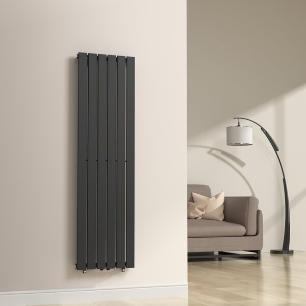 Egyrétegű design radiátor Nore fekete 160x45cm, 790W