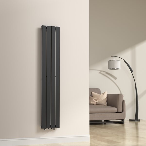 Egyrétegű design radiátor Nore fekete 160x30cm, 540W