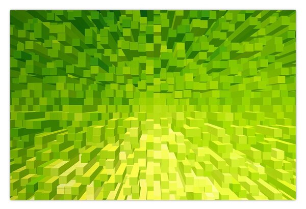 Sárgászöld kockák képe (90x60 cm)