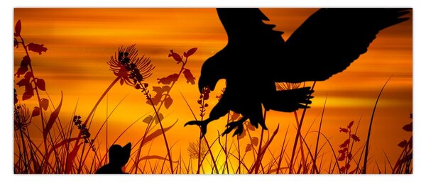 A ragadozó sziluettjének képe (120x50 cm)