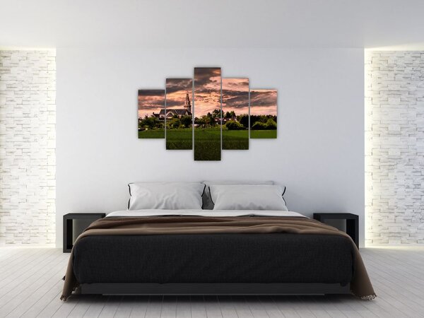 Tájkép templommal (150x105 cm)