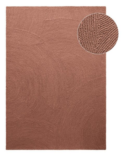 Terrakotta színű kézi szövésű gyapjú szőnyeg 160x230 cm Calmio – Hanse Home