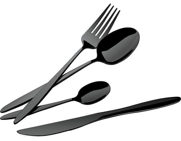 BerlingerHaus BH/3063 Matte Black Collection Evőeszköz Készlet - 24 db