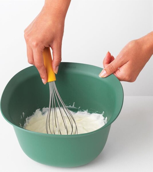 Brabantia Tasty+ Bake & Mix nagy méretű habverő, akasztóval, r.m. acél fej, műanyag nyél, mézsárga - 122606