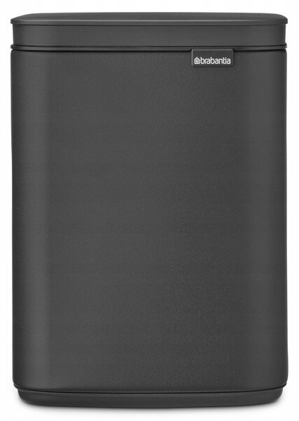 Brabantia Bo Waste Bin hulladékgyűjtő felnyitható, Soft-Close fedéllel, fali/álló, műanyag tartály, 4L - A méret, acél, határtalan szürke ásványi textúra - 233708