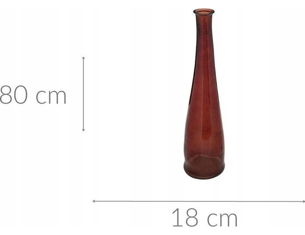 Jarrón Largo "uly" De Vidrio Reciclado H80cm Ámbar