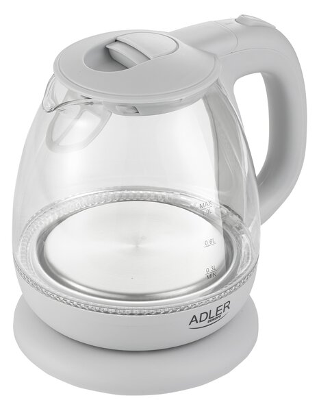 Adler AD 1283G 1100W Üveg Vízforraló 1L Szürke