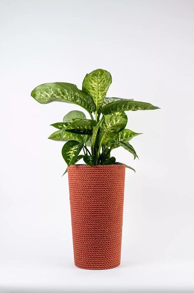 Adoni Doniczka jutowa czerwona z wkładem 28x47 cm - ręcznie robiona (adoni-red-47)