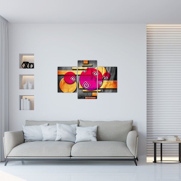Absztrakt kép történelmi szimbólumokkal (90x60 cm)
