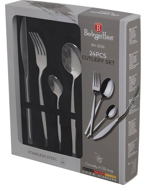 BerlingerHaus BH/3036 Antracit Collection Evőeszköz Készlet - 24 db