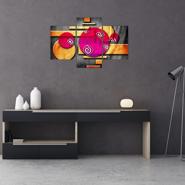 Absztrakt kép történelmi szimbólumokkal (90x60 cm)