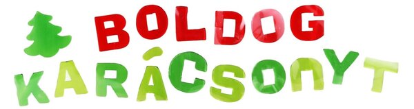 QX Toys Boldog karácsonyt feliratú ablakdísz