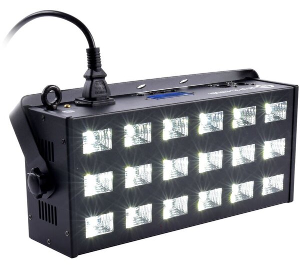 LIGHT4ME LED UV 18x3W reflektor + stroboskop DMX