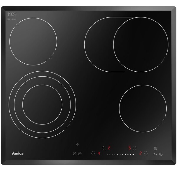 Amica PC6411FTS Kerámia főzőlap - Fekete