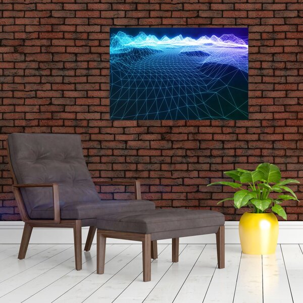 Kép - Hegyek egy számítógépes modellben (90x60 cm)