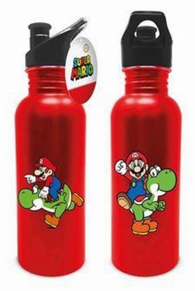 Pyramid, Super Mario, 540 ml, Piros, Rozsdamentes acél, Ivópalack