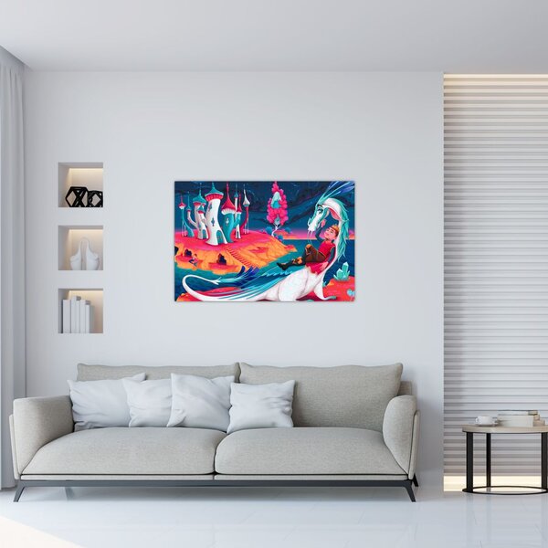 Kép - a herceg és a sárkány hercegnő (90x60 cm)