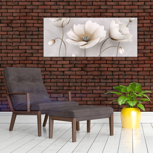 Fehér virágok képe (120x50 cm)