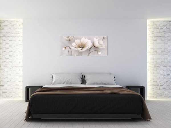 Fehér virágok képe (120x50 cm)