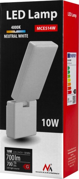Maclean MCE514 W LED Lámpa, Fehér, 10W, IP65, 700lm