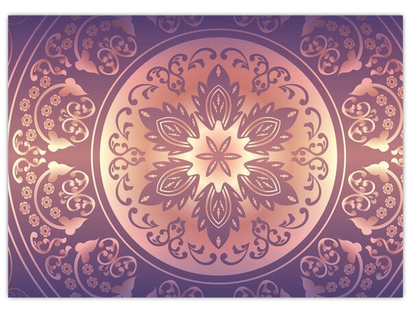 Kép - Mandala lila színátmeneten (70x50 cm)