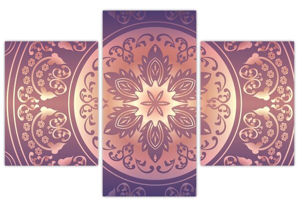 Kép - Mandala lila színátmeneten (90x60 cm)