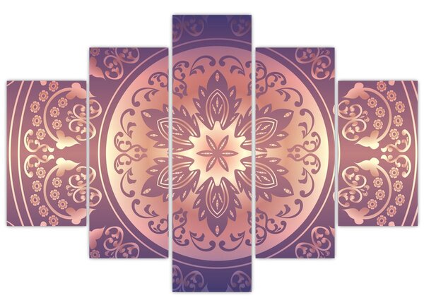 Kép - Mandala lila színátmeneten (150x105 cm)
