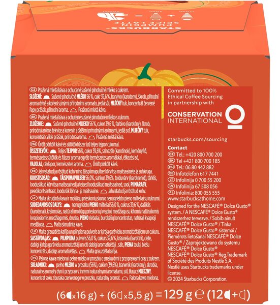 STARBUCKS® Pumpkin Spice Latte by NESCAFÉ Dolce Gusto 12 kapszula, 6 csésze
