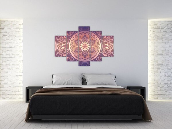 Kép - Mandala lila színátmeneten (150x105 cm)