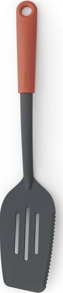 Brabantia Tasty+ Cook & Serve spatula, egyik oldali vágóéllel, beépített serpenyőtartóval, akasztóval, hőálló, műanyag, terrakotta rózsaszín - 122804