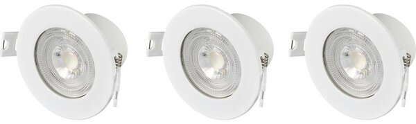 Sygonix LED-es beépíthető lámpa 3 részes készlet Melegfehértől natúr fehérig LED LED 5.5 W Fehér (SY-6417586)