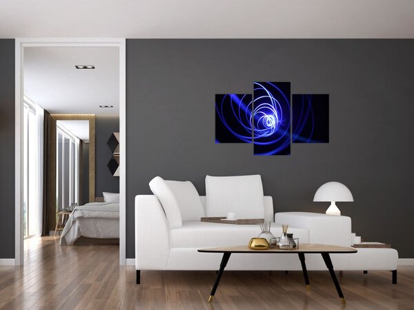Kék spirálok képe (90x60 cm)