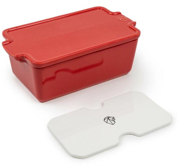 Peugeot, Appolia kerámiatál 20x11 cm, pástétomos piros