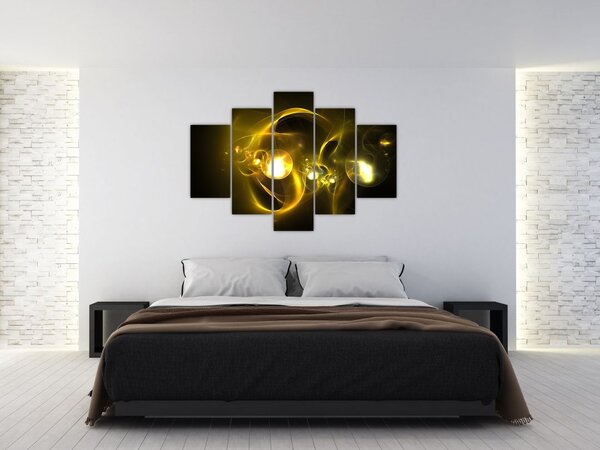 Absztrakt kép sárga gömbök (150x105 cm)