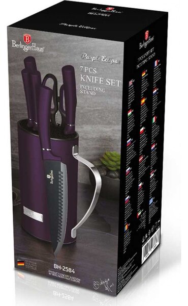 BerlingerHaus BH/2584 Purple Eclipse Collection Késkészlet - Rozsdamentes Acél, Metál Lila
