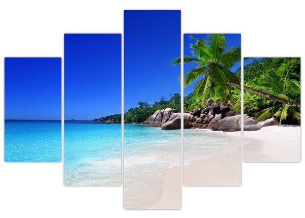 Kép a strandról a Praslin szigeten (150x105 cm)