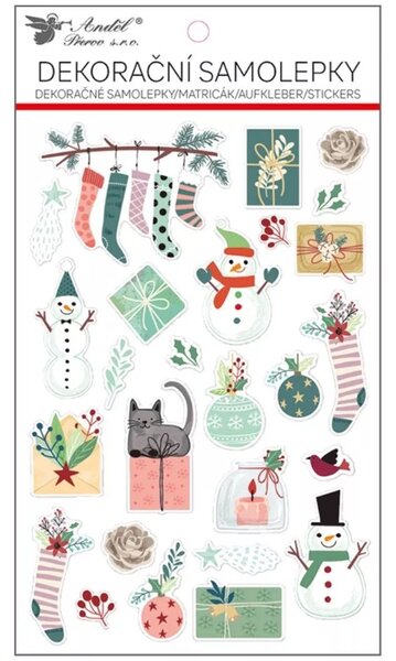 Plus Line Karácsonyi zokni mintás Dekorációs matrica 15x25cm - Színes