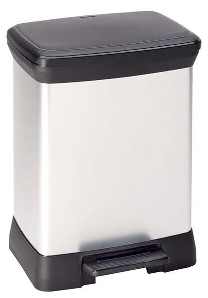 Curver Deco Bin 30L pedálos műanyag szemetes - Ezüst