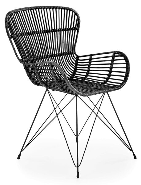 Rattan kerti szék K335 - fekete