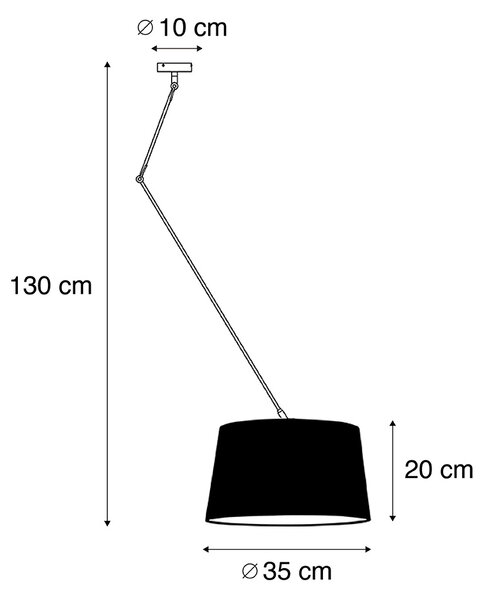Acél függőlámpa taupe színű vászonbúrával 35 cm - Blitz