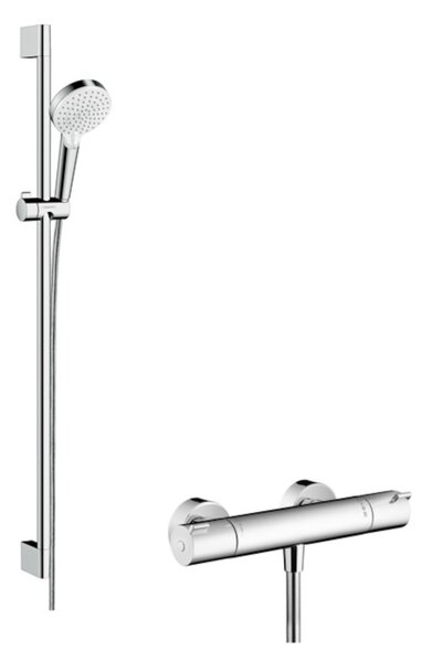 Zuhany csaptelep Hansgrohe Crometta zuhanyszettel együtt 150 mm fehér / króm 27813400